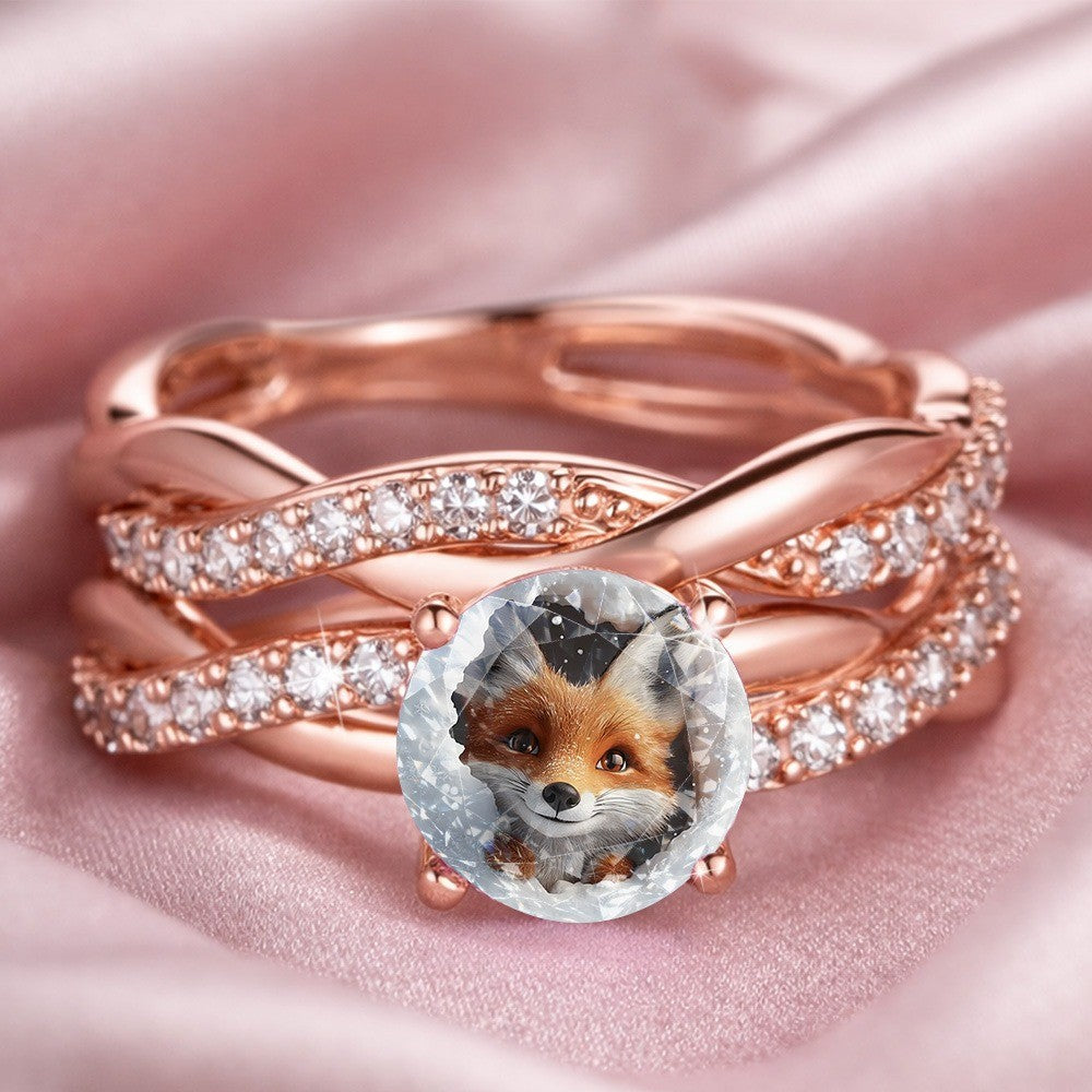 Fox Crystal Multi-Band Ring