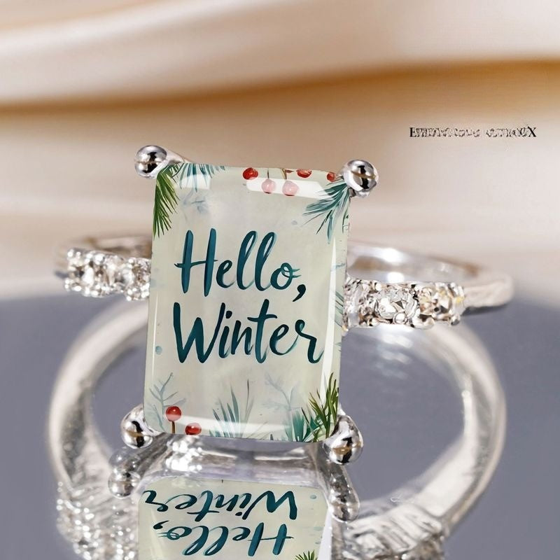 Hello Winter Rectangular Ring
