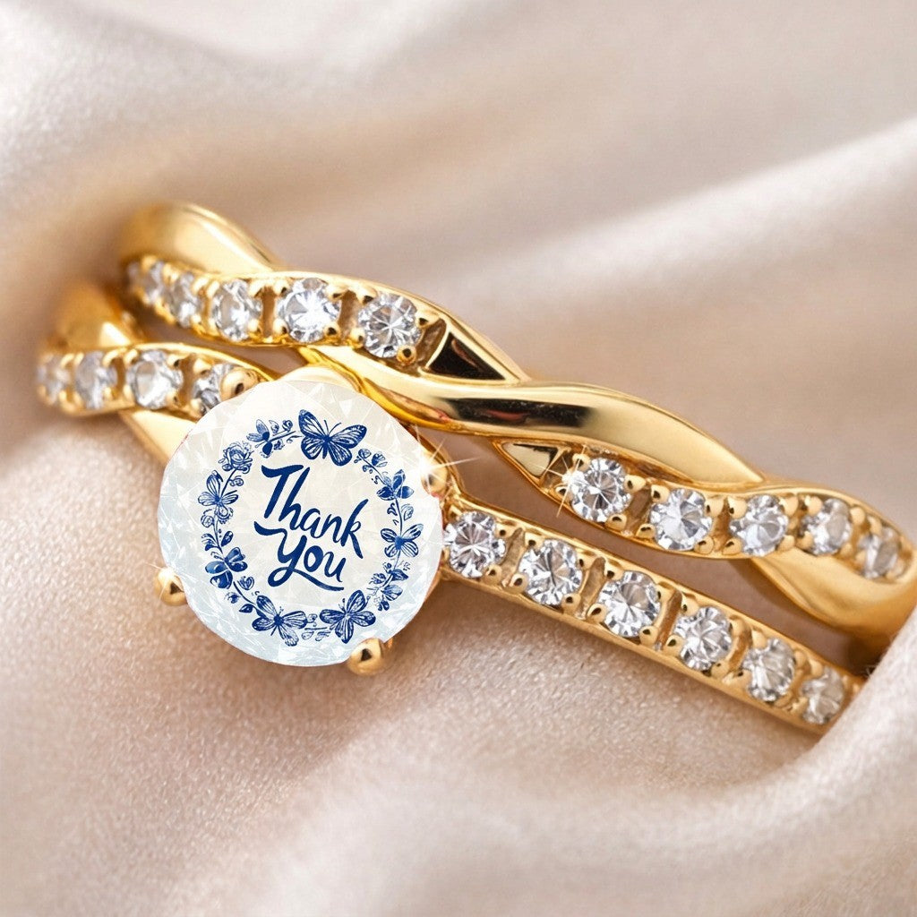 Blue Butterfly Wreath Ring