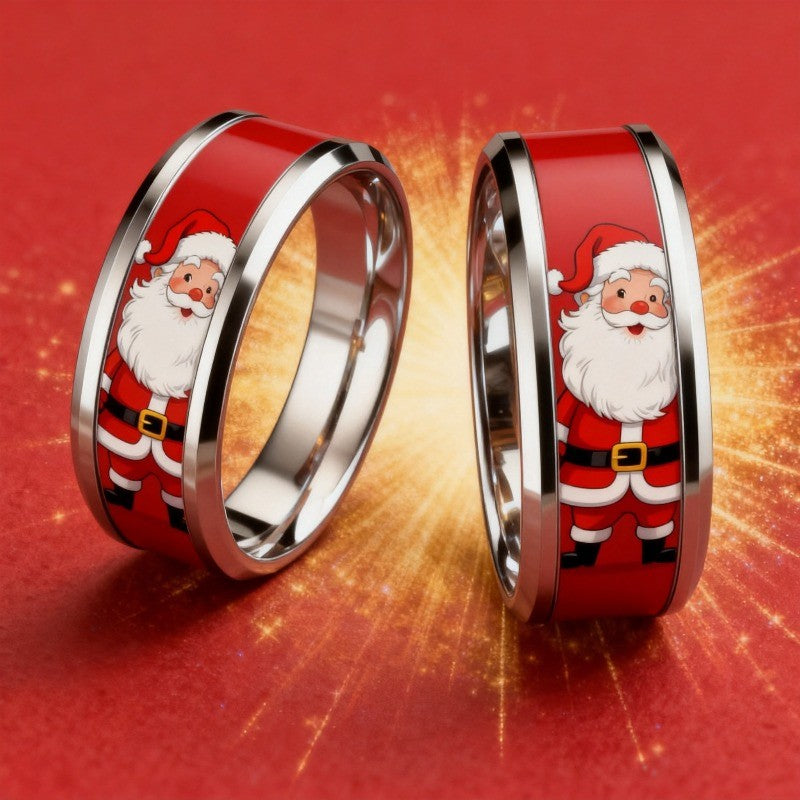 Red Santa Claus Inlay Ring
