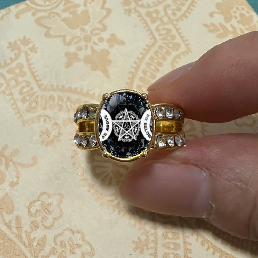 Black Pentagram Statement Ring