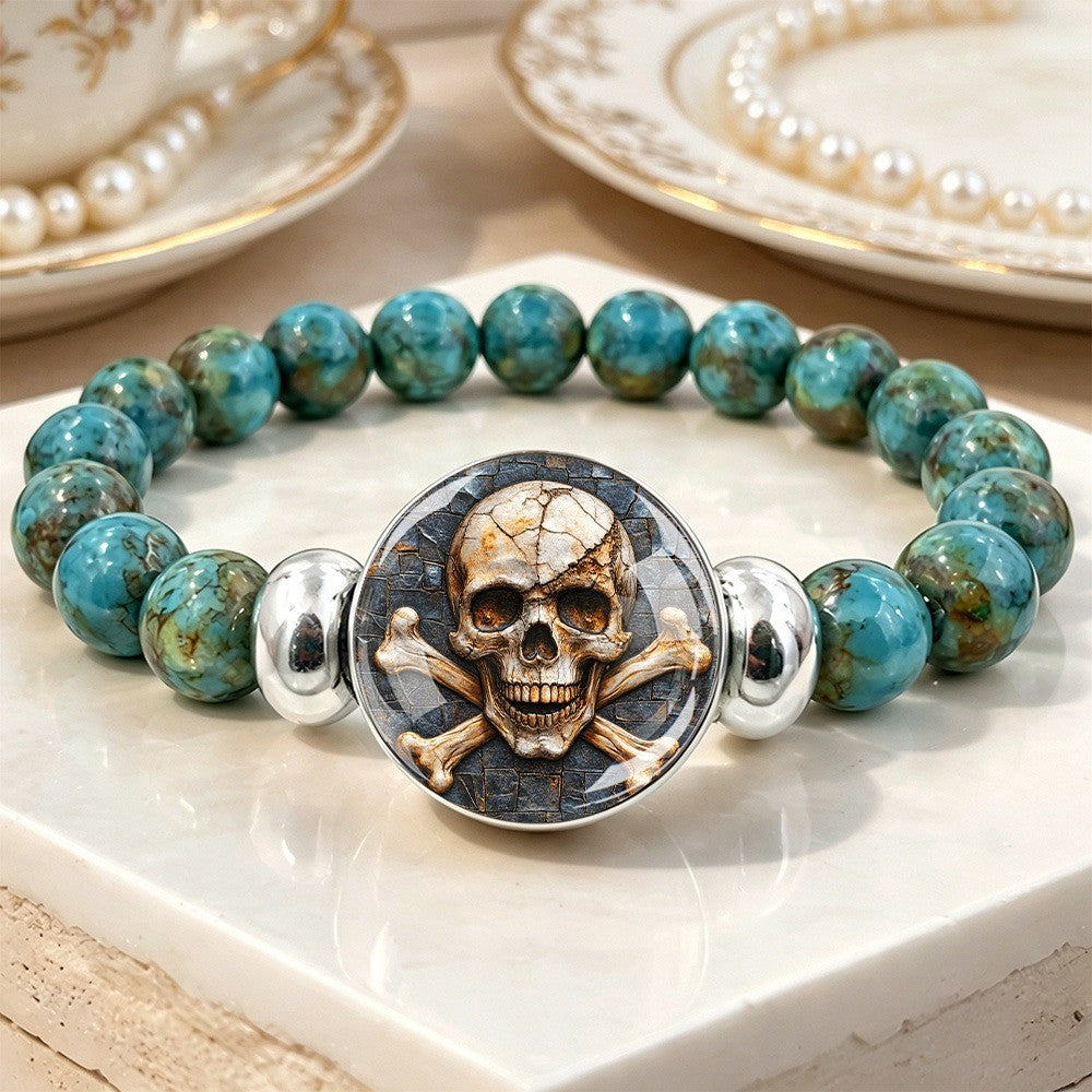 Turquoise Skull & Crossbones Bracelet