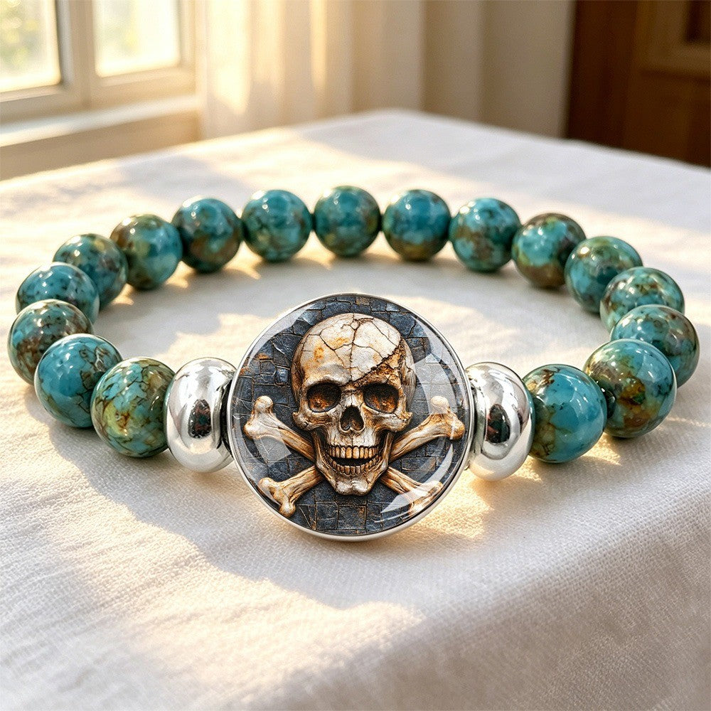 Turquoise Skull & Crossbones Bracelet