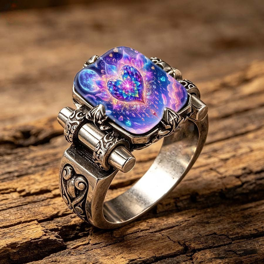 Iridescent Heart Statement Ring
