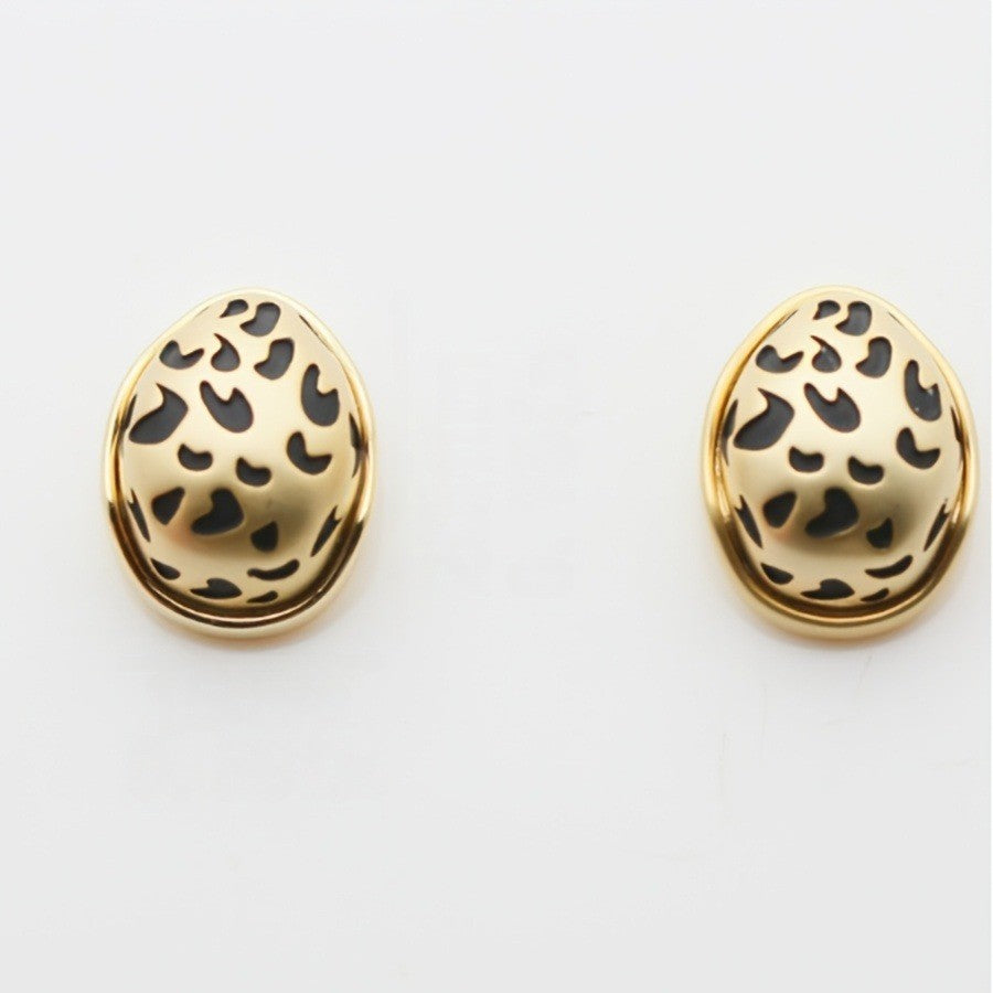Leopard Teardrop Stud Earrings