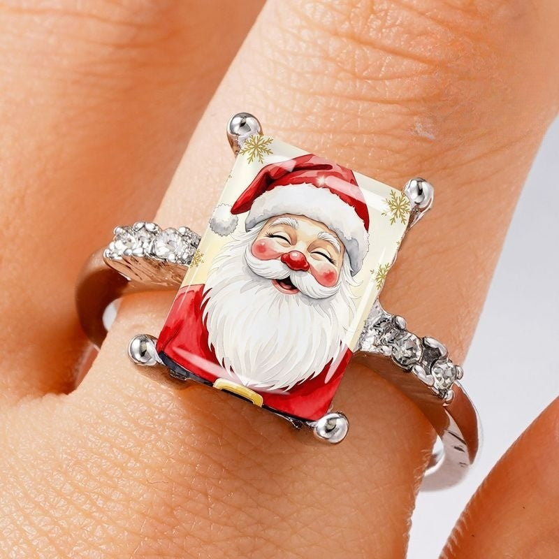 Jolly Santa Claus Rectangle Ring
