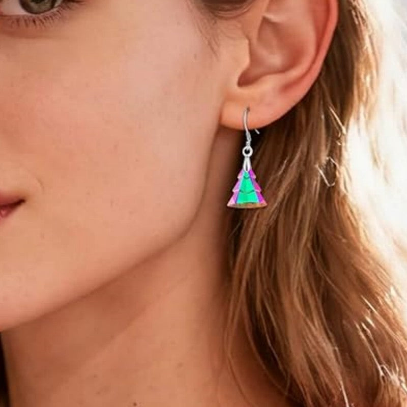 Iridescent Crystal Tree Earrings