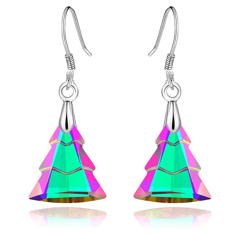 Iridescent Crystal Tree Earrings