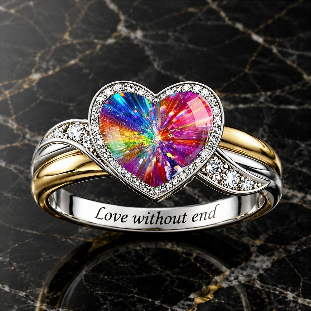 Colorful Heart Statement Ring