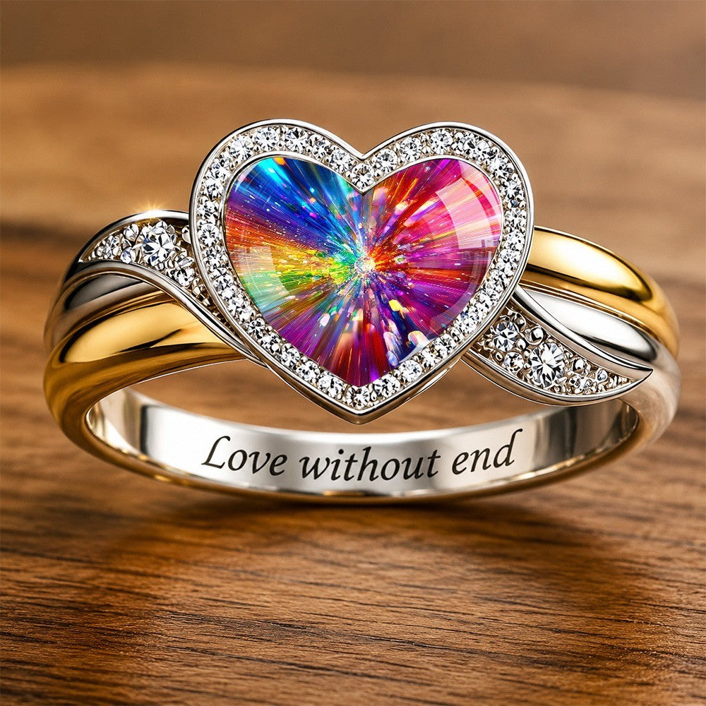 Colorful Heart Statement Ring