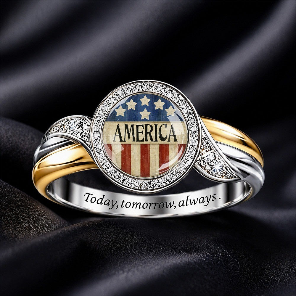 America Flag Statement Ring