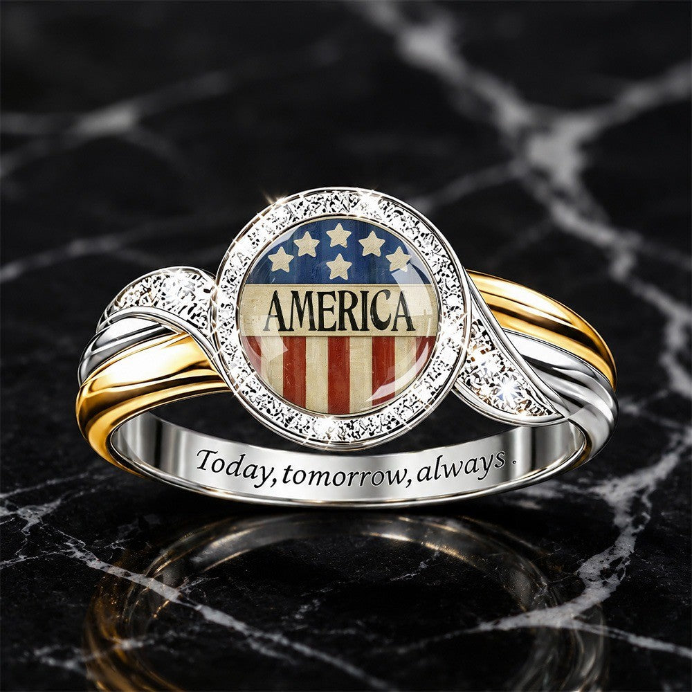 America Flag Statement Ring