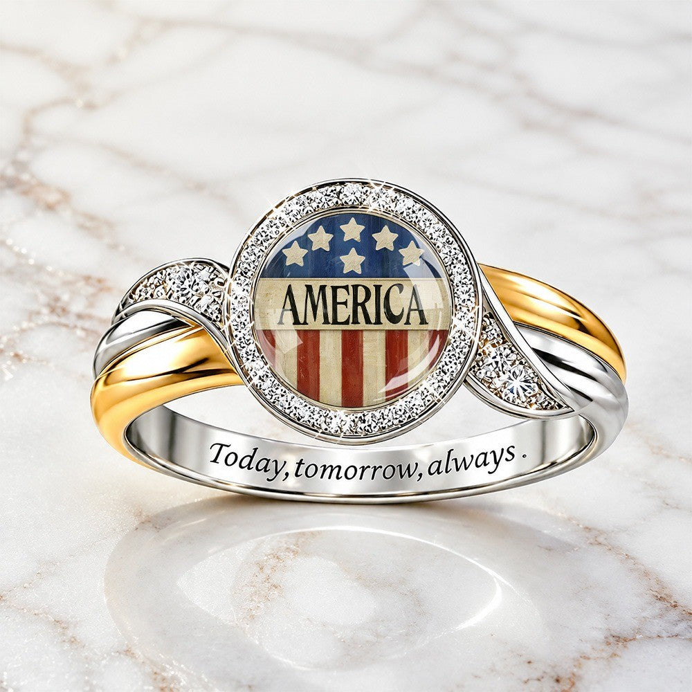 America Flag Statement Ring