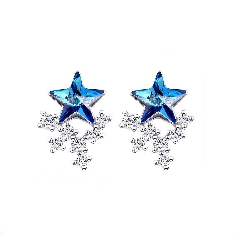 Blue Star Crystal Earrings