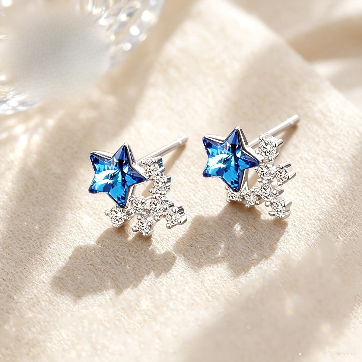 Blue Star Crystal Earrings