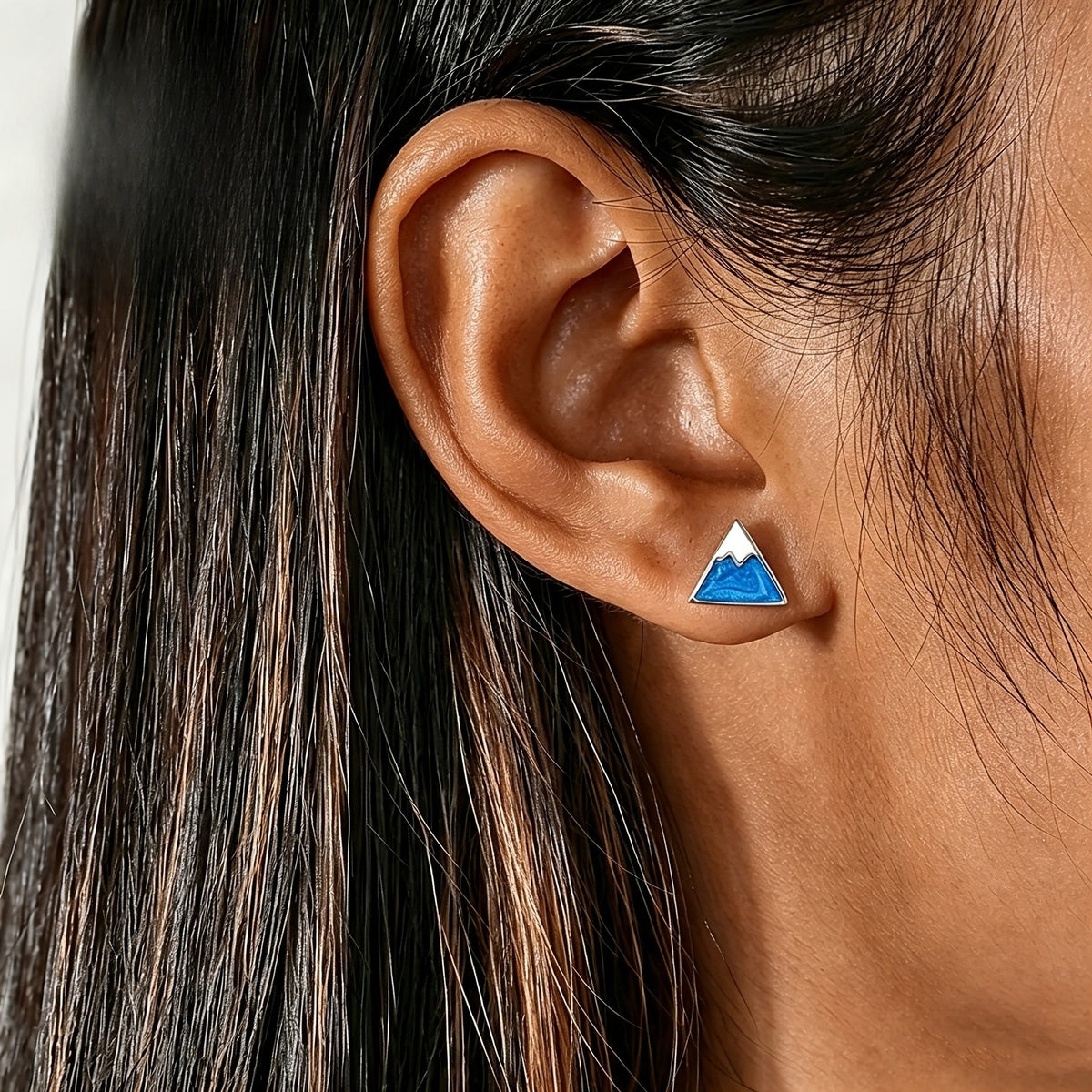 Blue Mountain Triangle Stud Earrings