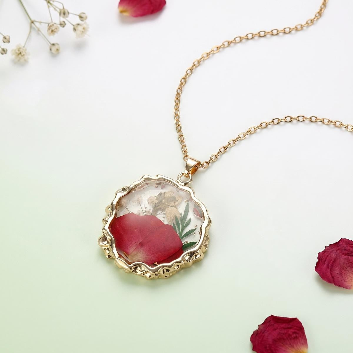 Pressed Flower Resin Necklace