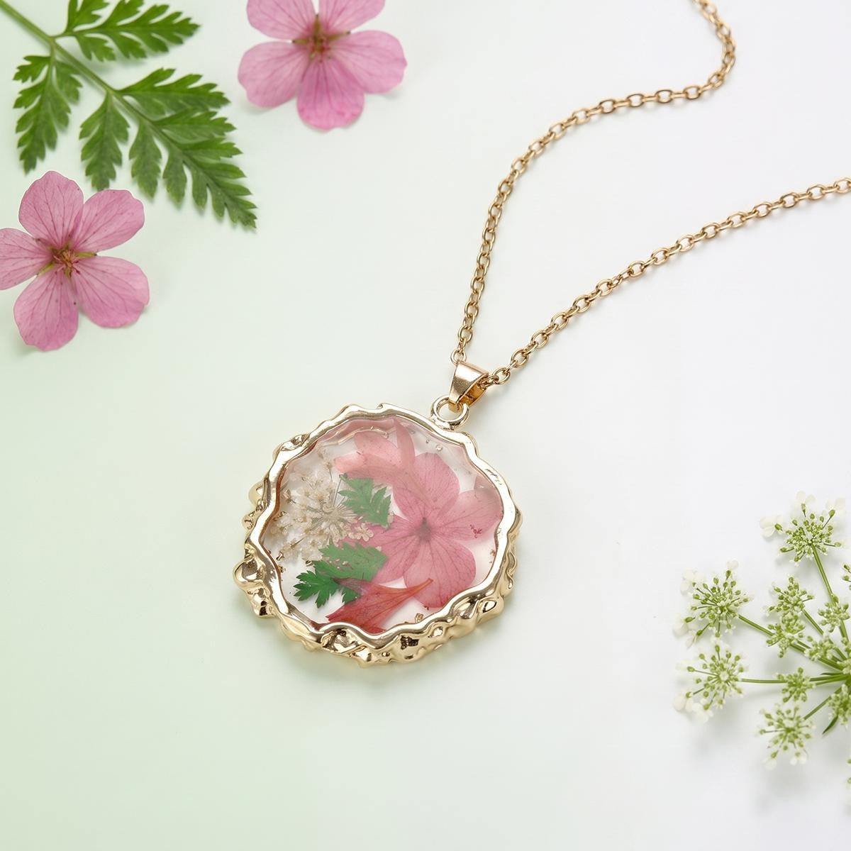 Pressed Flower Resin Necklace