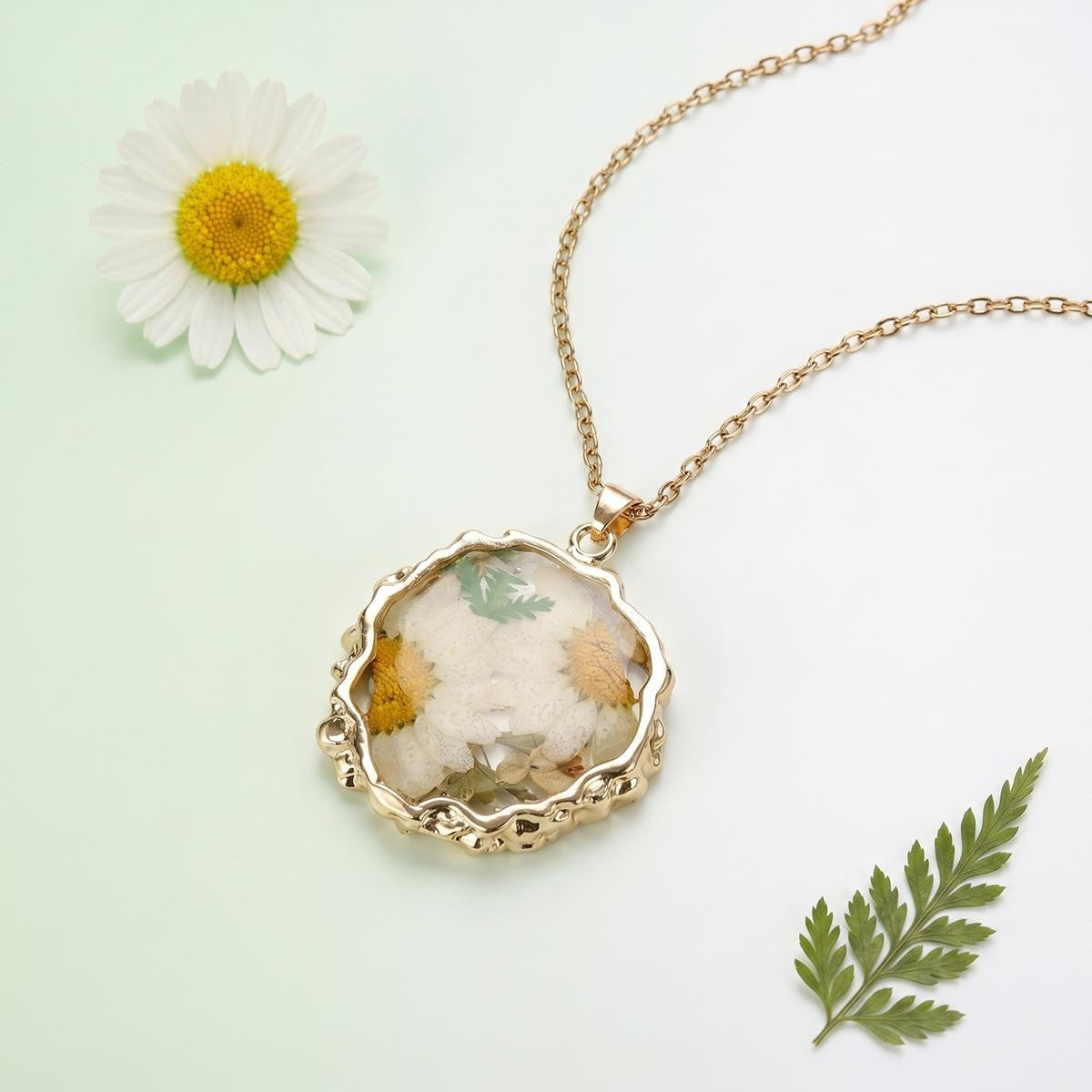 Pressed Flower Resin Necklace