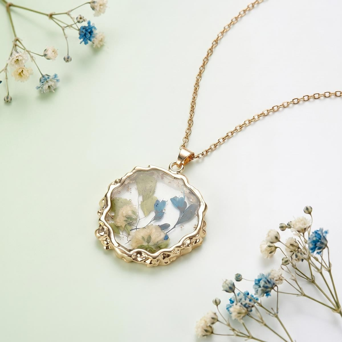 Pressed Flower Resin Necklace