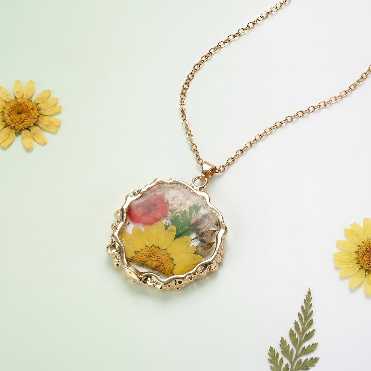 Pressed Flower Resin Necklace