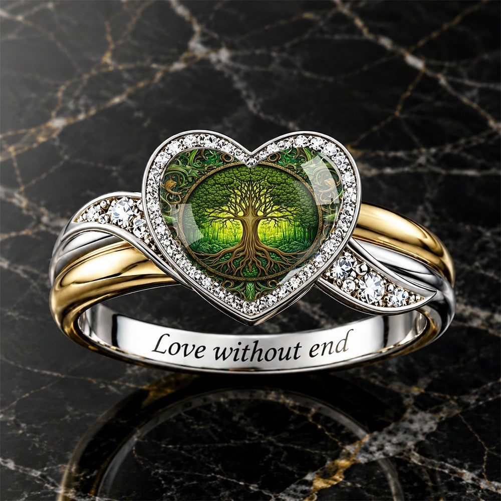 Tree of Life Heart Ring
