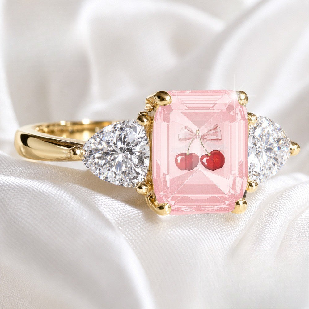 Pink Cherry Bow Ring