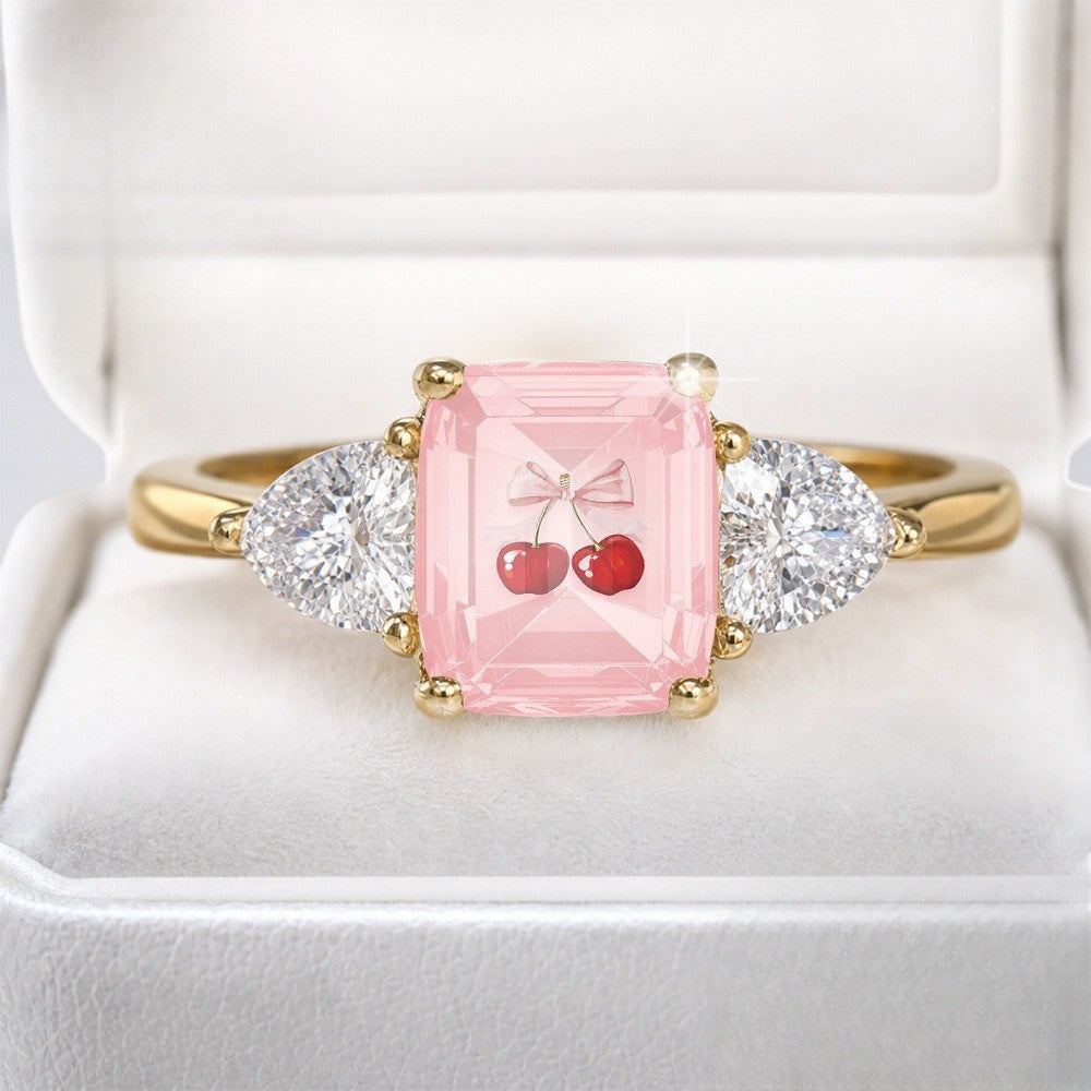 Pink Cherry Bow Ring