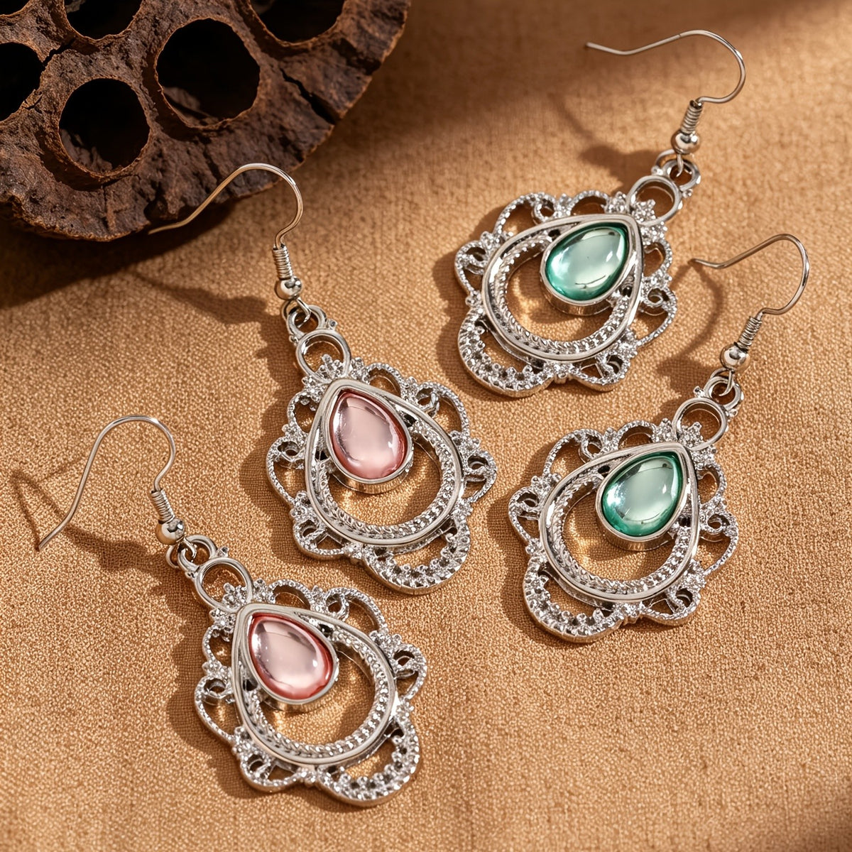 Ornate Filigree Teardrop Earrings