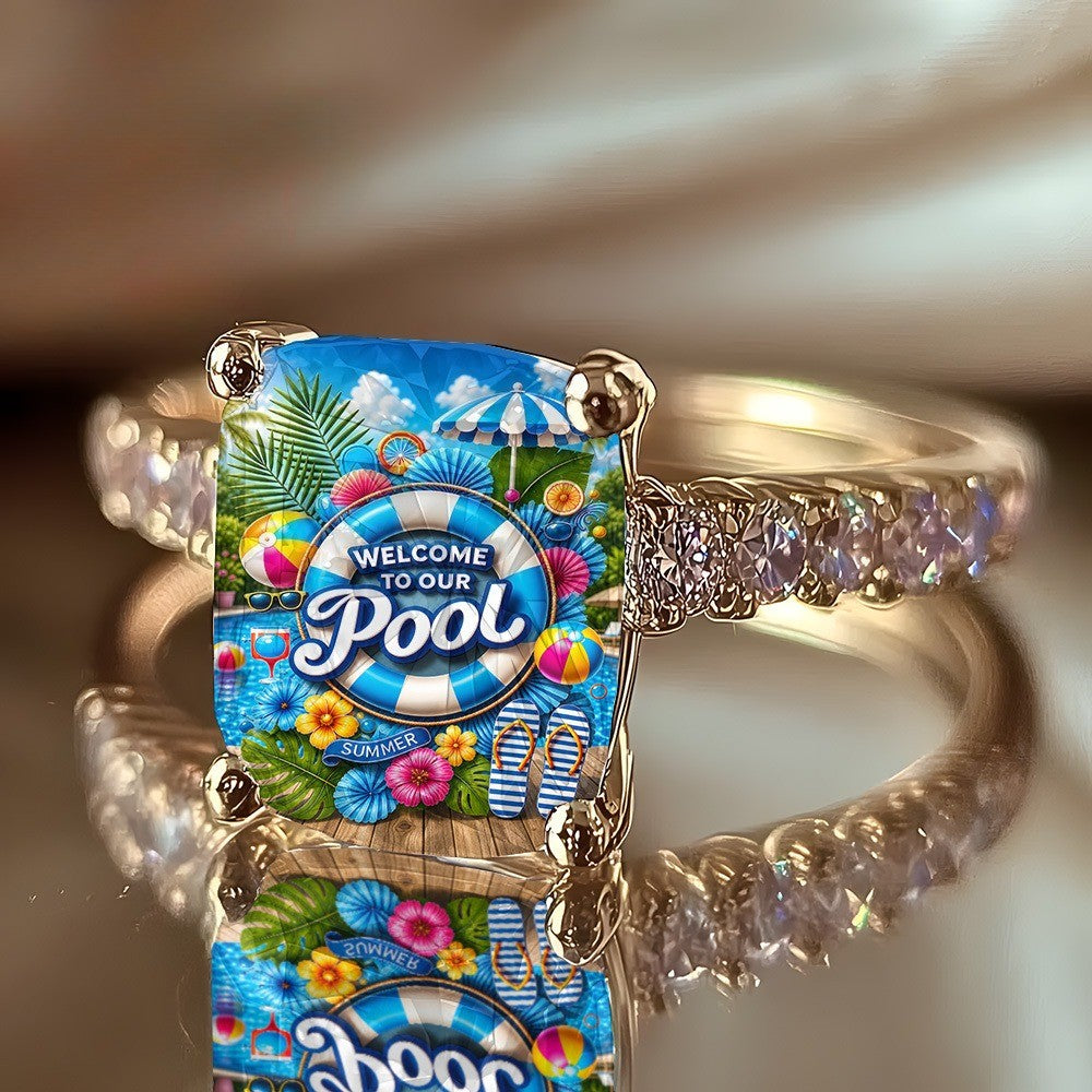 Summer Pool Party Square Ring