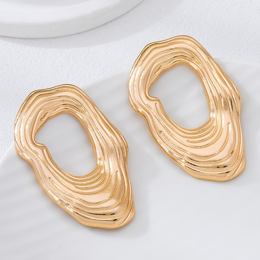 Ridged Organic Drop Earrings