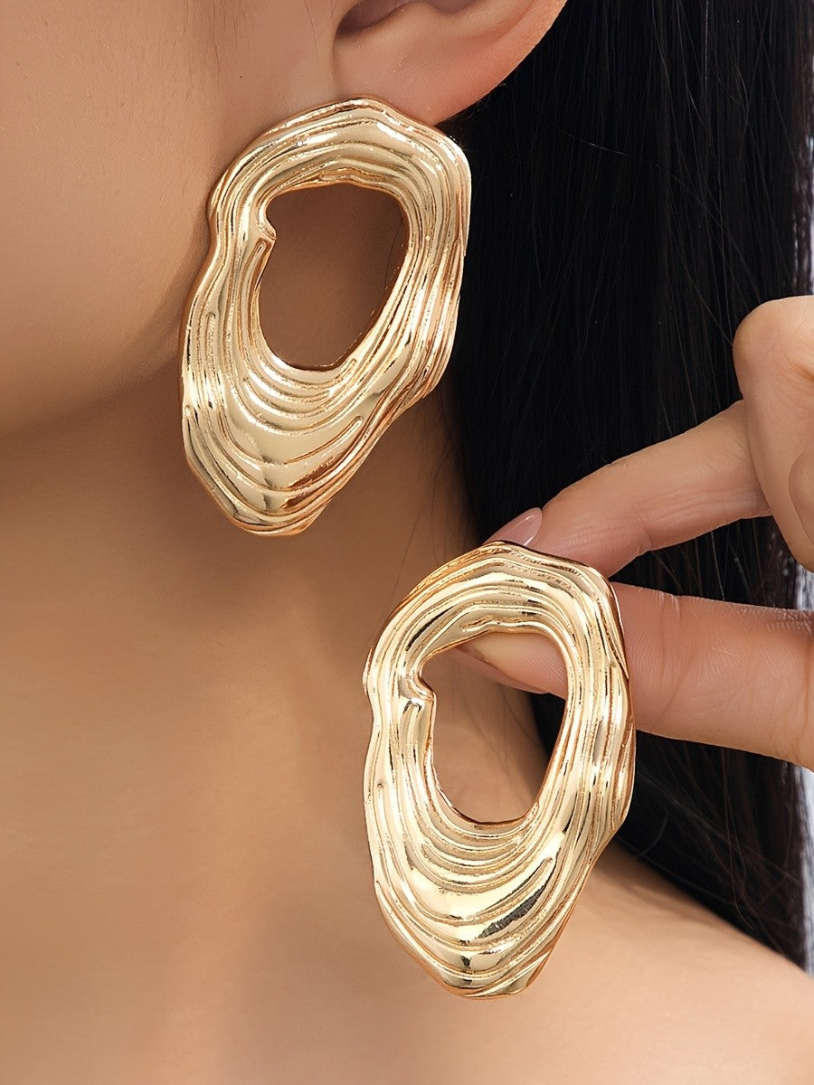 Ridged Organic Drop Earrings