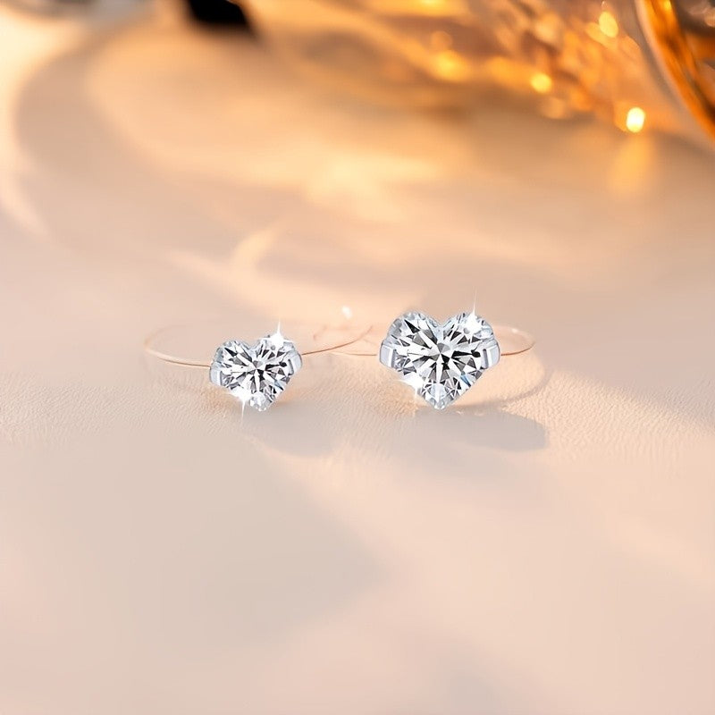 Sparkling Heart Solitaire Ring