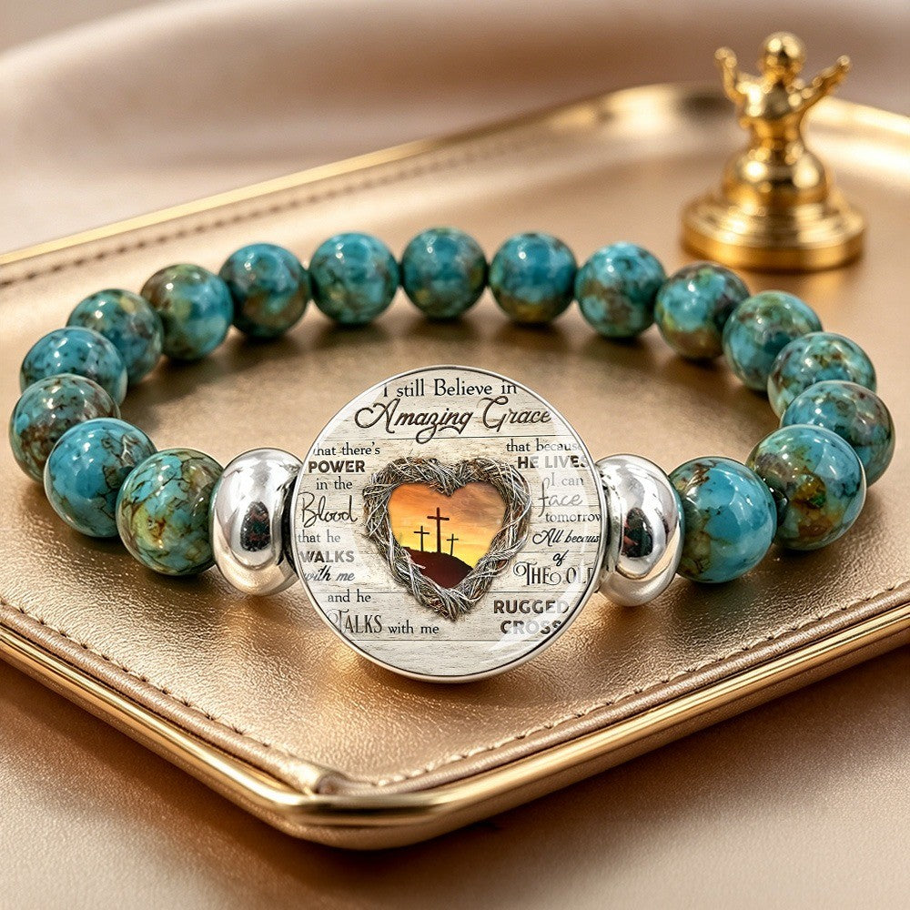 Amazing Grace Turquoise Bead Bracelet