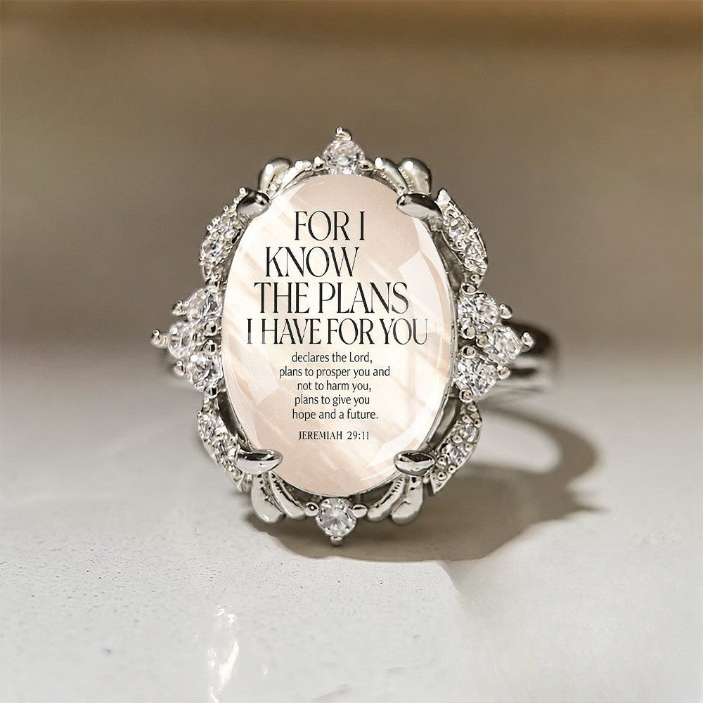 Scripture Crystal Halo Ring