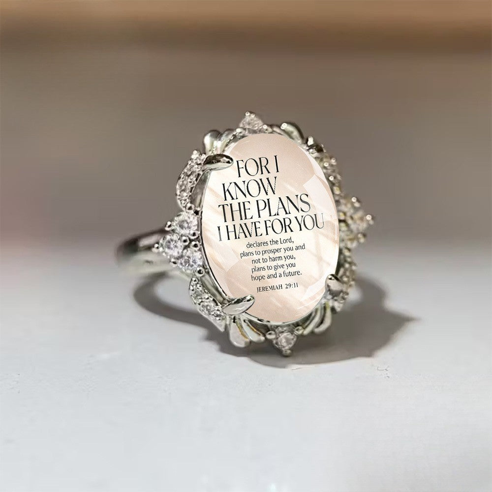 Scripture Crystal Halo Ring