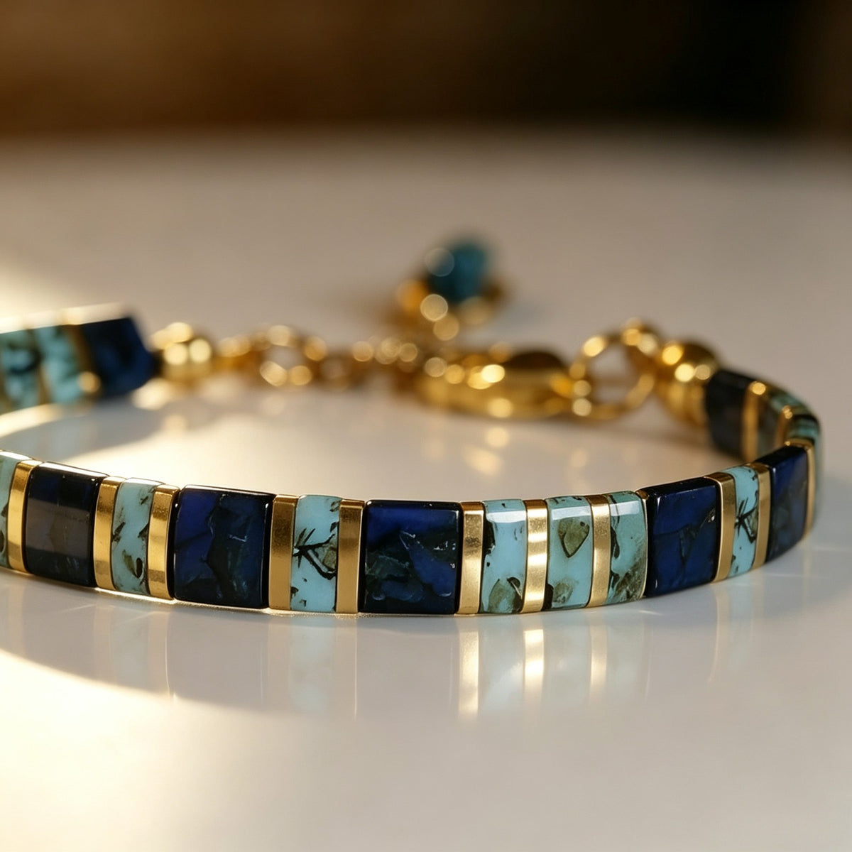 Blue Stone Inlay Bracelet