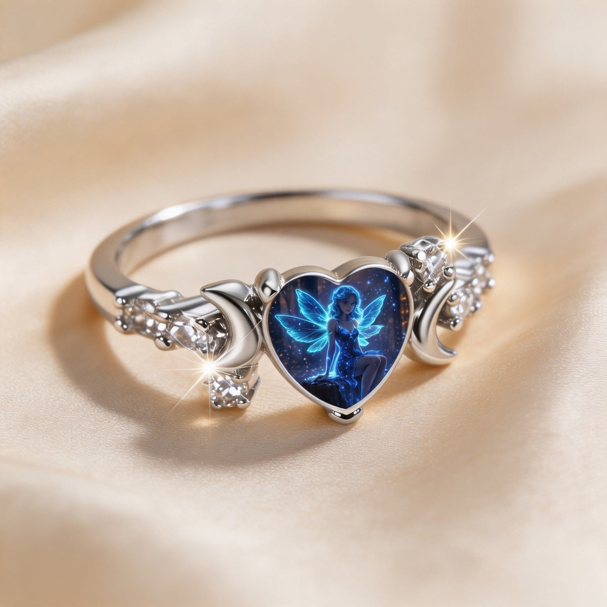 Blue Fairy Heart Ring
