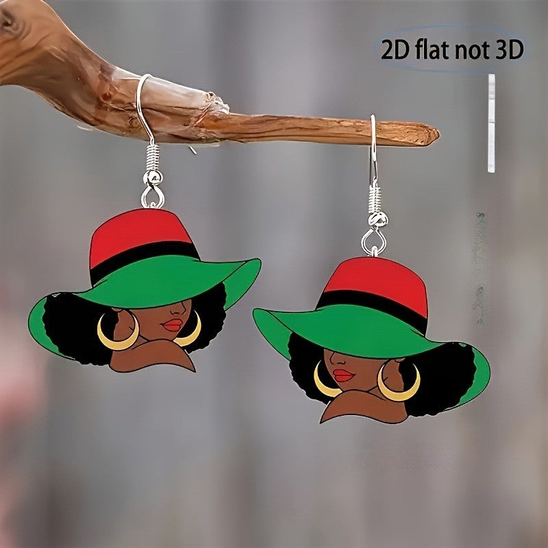 Leopard Print Hat Earrings