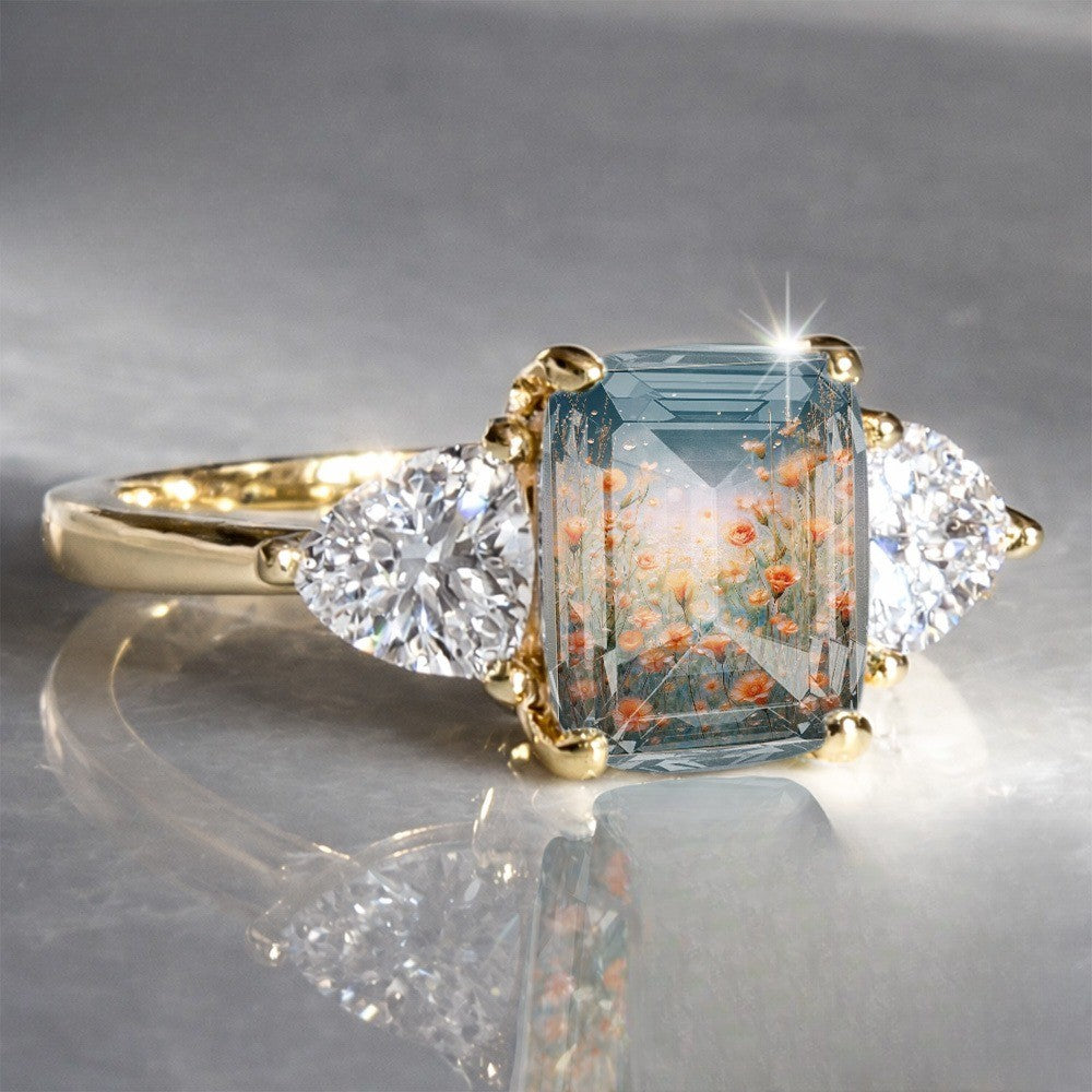 Orange Blossom Three-Stone Ring