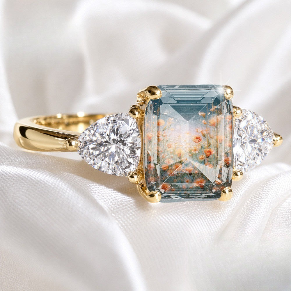 Orange Blossom Three-Stone Ring