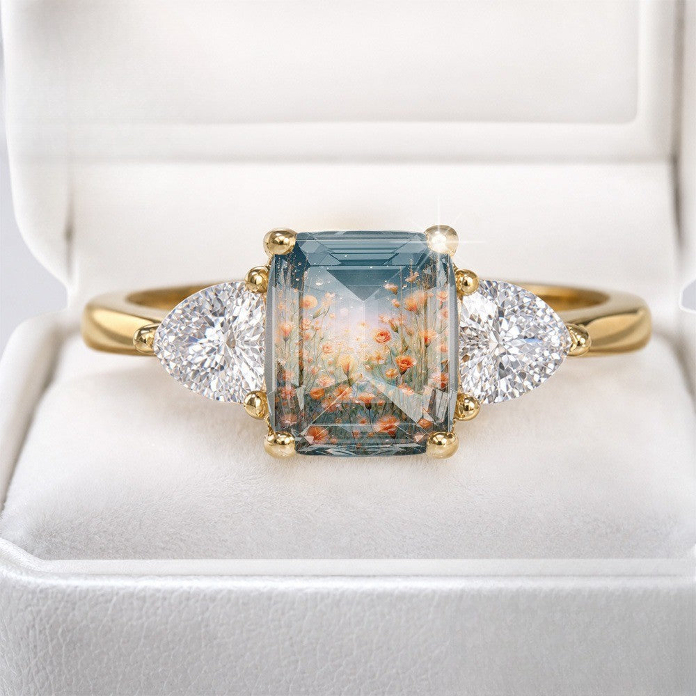 Orange Blossom Three-Stone Ring