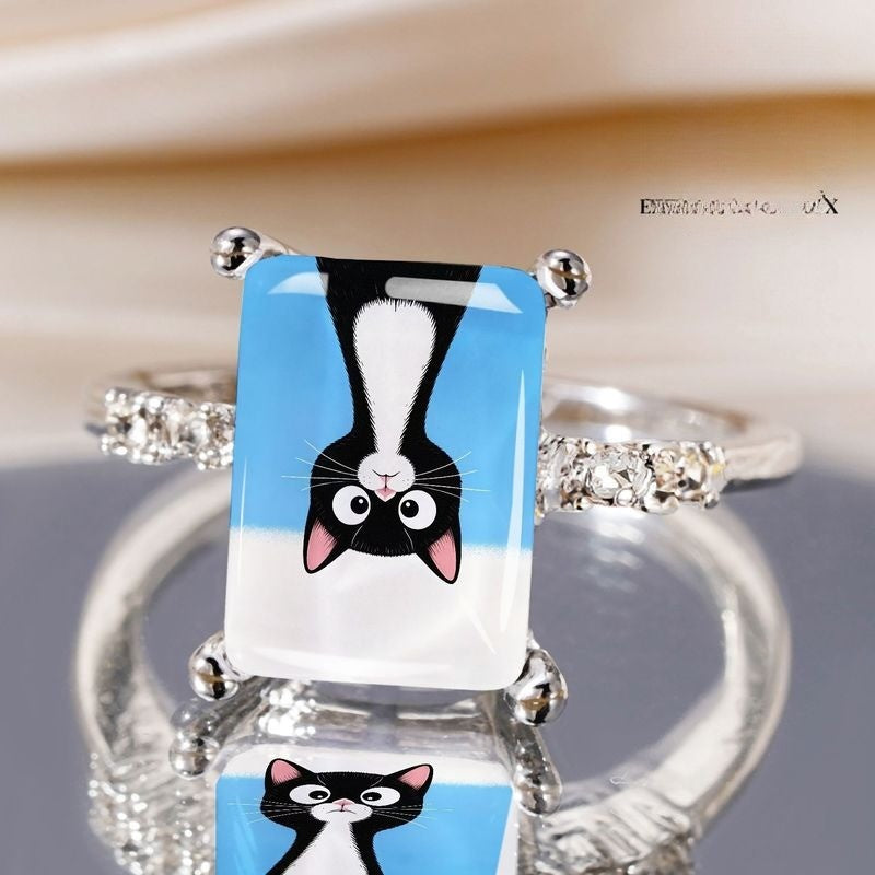 Blue Sky Cat Rectangle Ring