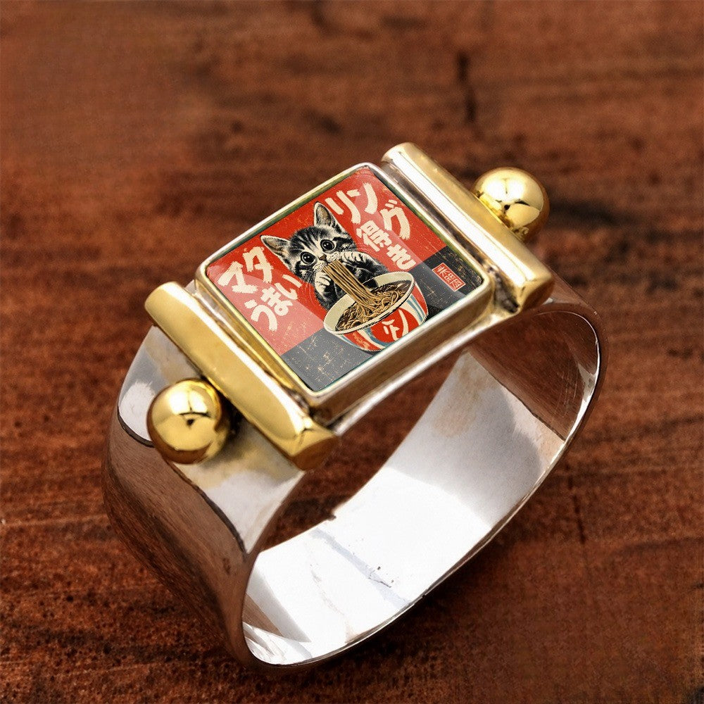 Ramen Cat Color-Block Ring