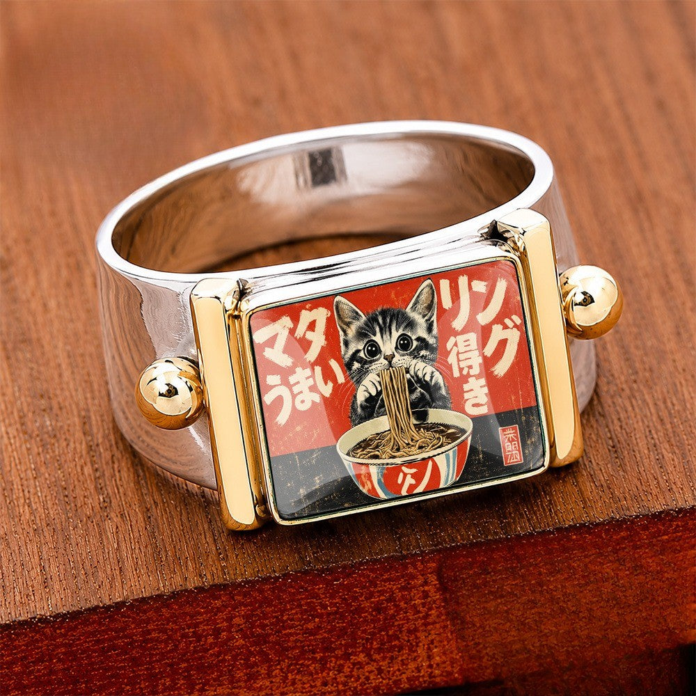 Ramen Cat Color-Block Ring