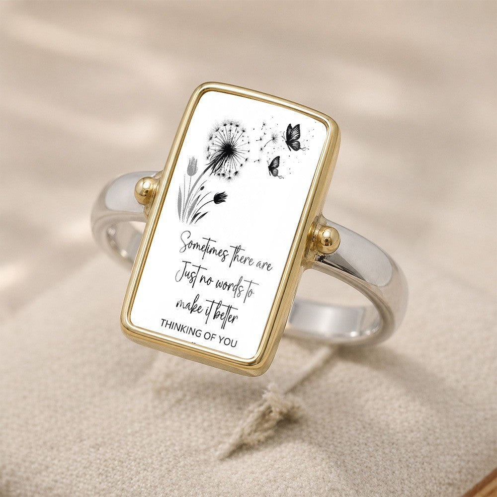 Dandelion & Butterfly Rectangle Ring