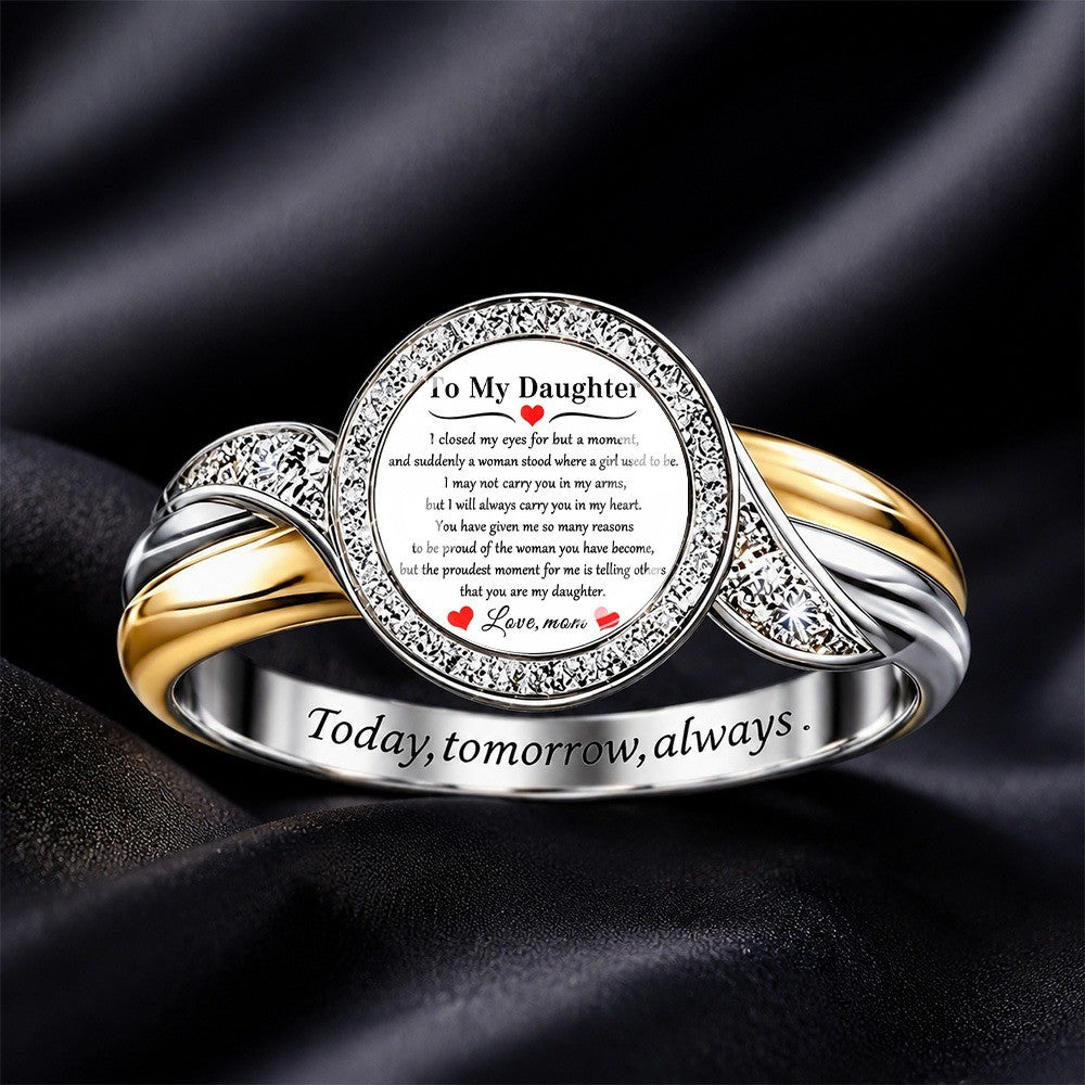 To My Daughter Intertwined Message Ring