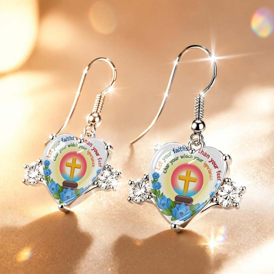 Faith Heart Glass Earrings