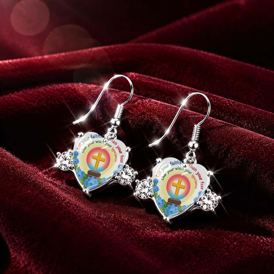 Faith Heart Glass Earrings