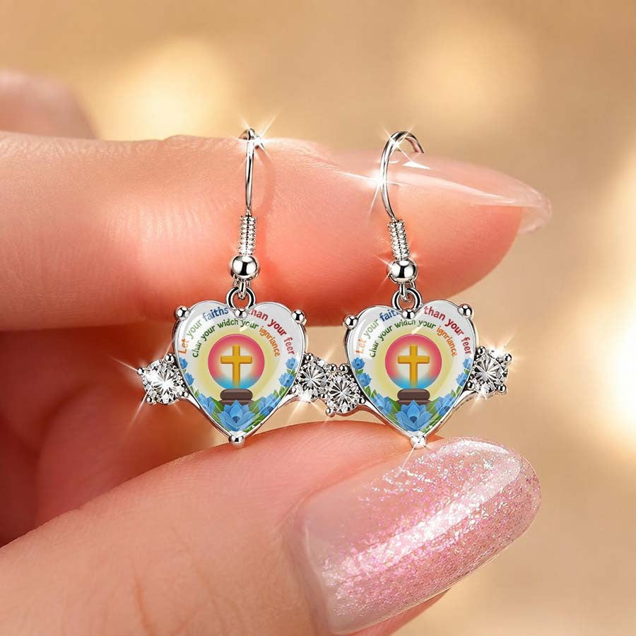 Faith Heart Glass Earrings